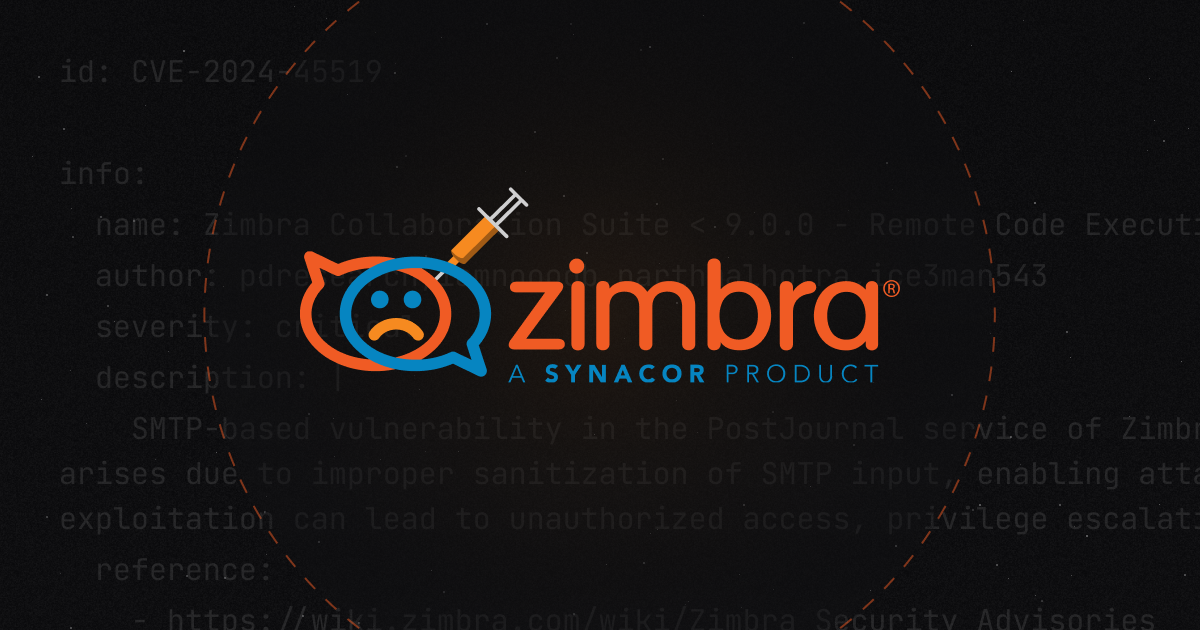 Zimbra - Remote Command Execution (CVE-2024-45519) POC